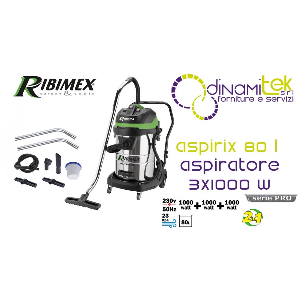 PRASP81LX3 - ASPIRIX 80 L ABSAUGGERäT 3X1000 MIT RIBIMEX Dinamitek 1