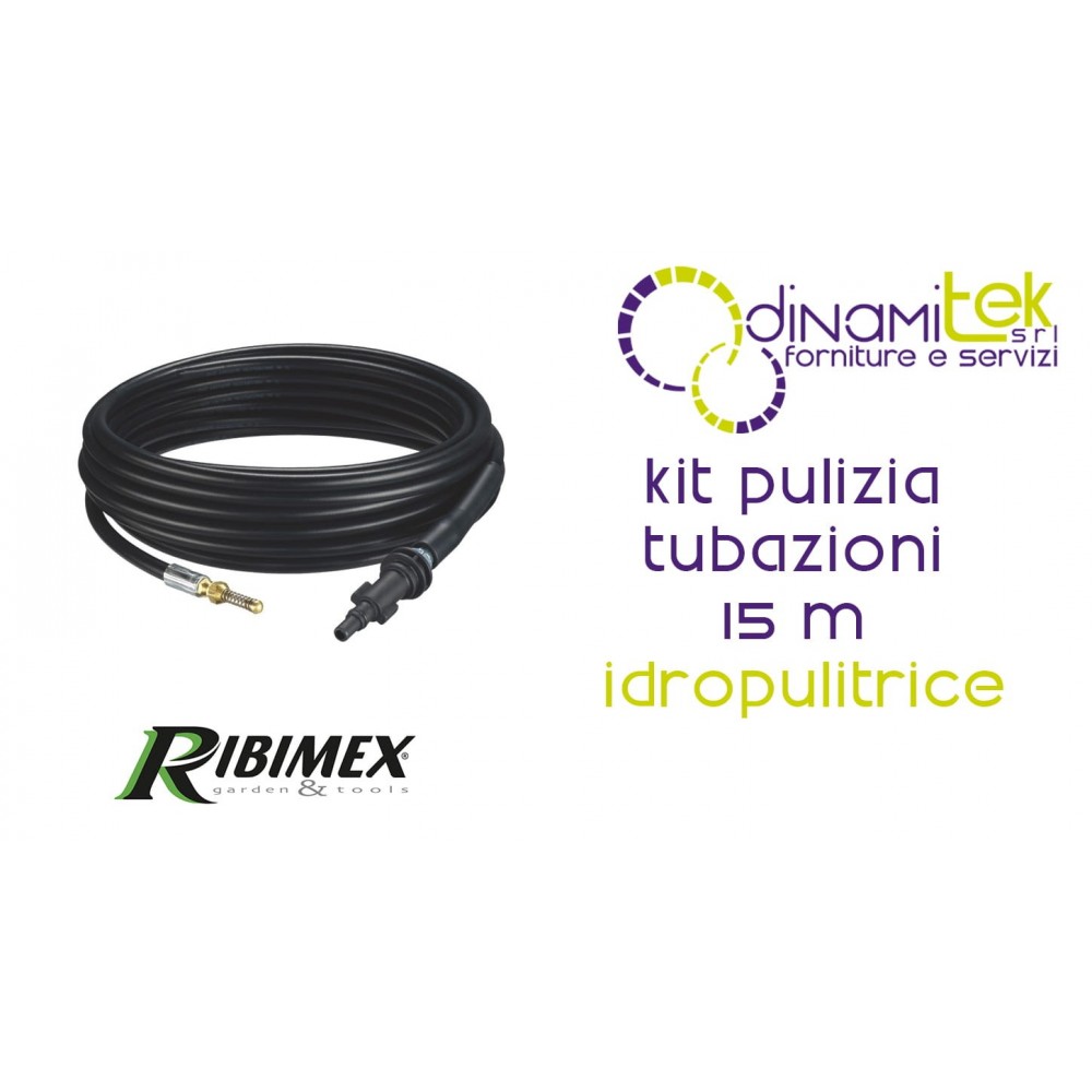 PRNHPA000-DC15 - 15 M ROHRREINIGUNGSSET FüR RIBIMEX HOCHDRUCKREINIGER Dinamitek 1