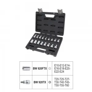 BW 923E-FTX/C17 SURTIDO DE 17 LLAVES DE VASO PARA TORNILLOS DE PERFIL BETA TORX® EN ESTUCHE DE PLáSTICO Dinamitek 4
