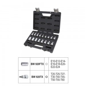 BW 923E-FTX/C17 SURTIDO DE 17 LLAVES DE VASO PARA TORNILLOS DE PERFIL BETA TORX® EN ESTUCHE DE PLáSTICO Dinamitek 4
