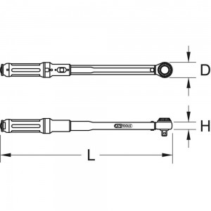 KS TOOLS 516.1472 CHIAVE DINAMOMETRICA 1/2" A QUADRO SCORREVOLE 60-320 Nm ERGOPREC Dinamitek 8