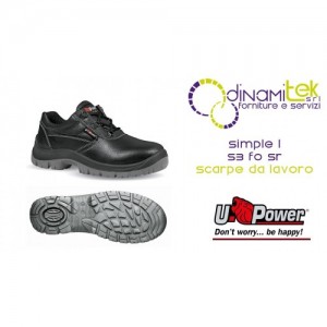 UE20013 SIMPLE L S3 FO SR: ZAPATOS EPI REPELENTES AL AGUA CON PUNTERA Y ENTRESUELA DE ACERO U-POWER Dinamitek 1