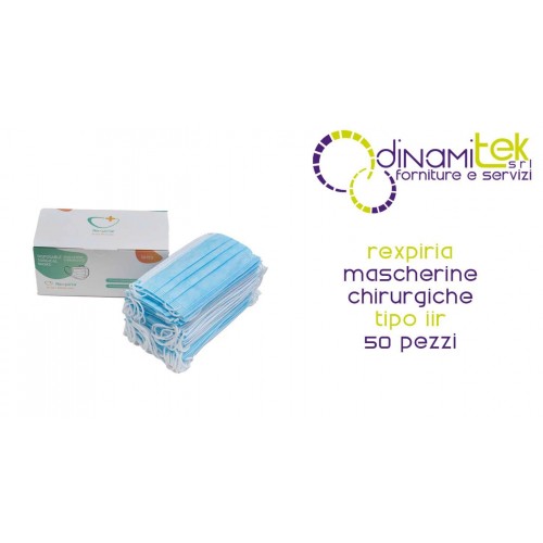 REXPIRIA TYPE IIR SURGICAL MASKS - 50 PIECES | CE PROTECTION Dinamitek 1