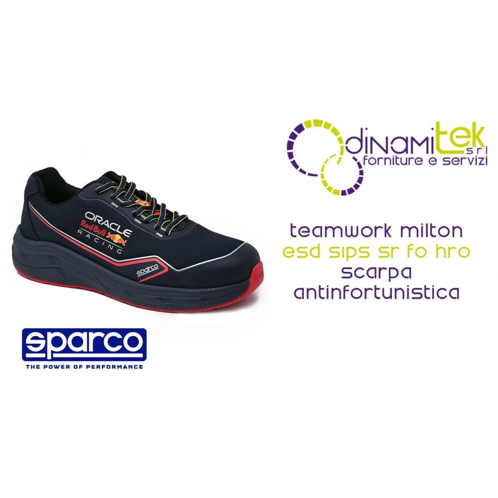 SPARCO TEAMWORK MILTON SCARPE ANTINFORTUNISTICHE ESD S1PS SR FO HRO EN 20345:2022 Dinamitek 1
