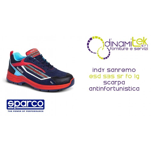 SPARCO INDY SANREMO SCARPE ANTINFORTUNISTICHE ESD S3S SR FO LG EN 20345:2022 Dinamitek 1
