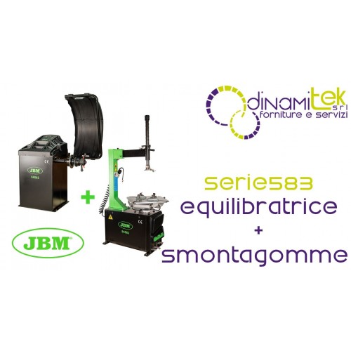 JBM SERIE583 54582 EQUILIBRATRICE DIGITALE PER RUOTE E 54581 SMONTAGOMME SEMIAUTOMATICO Dinamitek 1