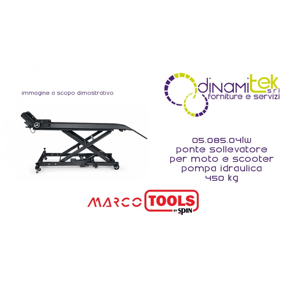 SPIN 05.085.04LW PONTE SOLLEVATORE PER MOTO E SCOOTER POMPA IDRAULICA 450 KG Dinamitek 1