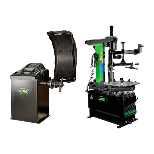 JBM SERIE633 54582 EQUILIBRATRICE PER RUOTE E 55022 SMONTAGOMME CON COLONNA RIBALTABILE 380V Dinamitek