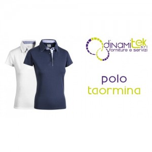 POLO DONNA TAORMINA E0470 – 100% COTONE JERSEY 150 GR – BLU/BIANCA – TAGLIE XS-XL Dinamitek 1
