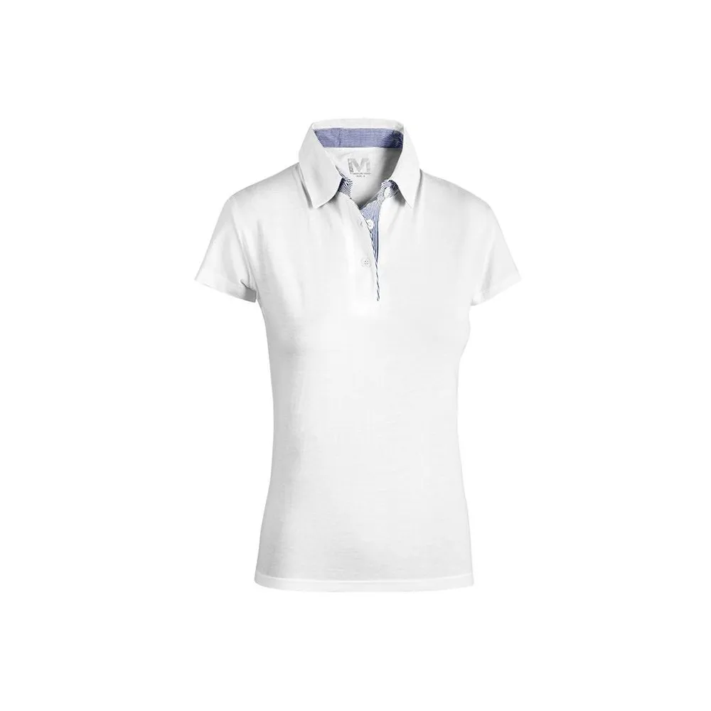 POLO FEMME TAORMINA E0470 – 100 % JERSEY DE COTON 150 G – BLEU/BLANC – TAILLES XS à XL Dinamitek 4