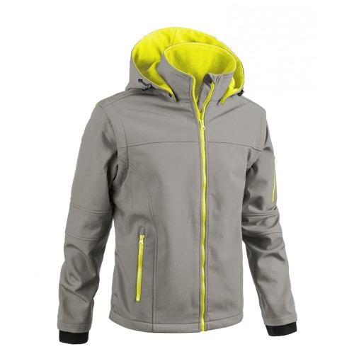 SOFTSHELL FLOYD I0420G – GRIS/AMARILLO – 88 % POLIéSTER/12 % ELASTANO – 350 G DE FORRO POLAR – 1.ª CAT. DPI – TALLAS S-XXL Dinamitek 2