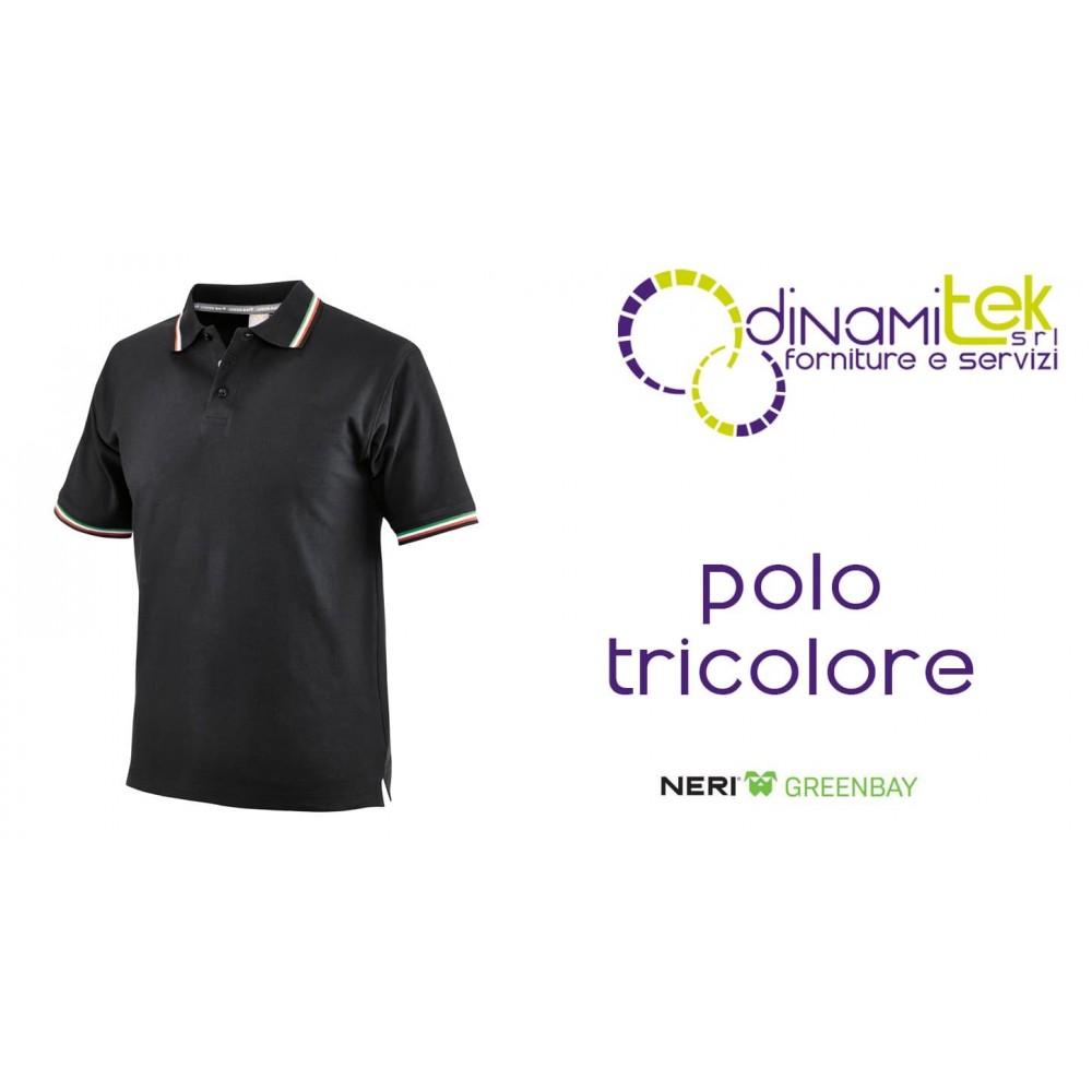 POLO TRICOLOR NEGRO 471033 100% ALGODóN PIQUé NEGRO Dinamitek 1