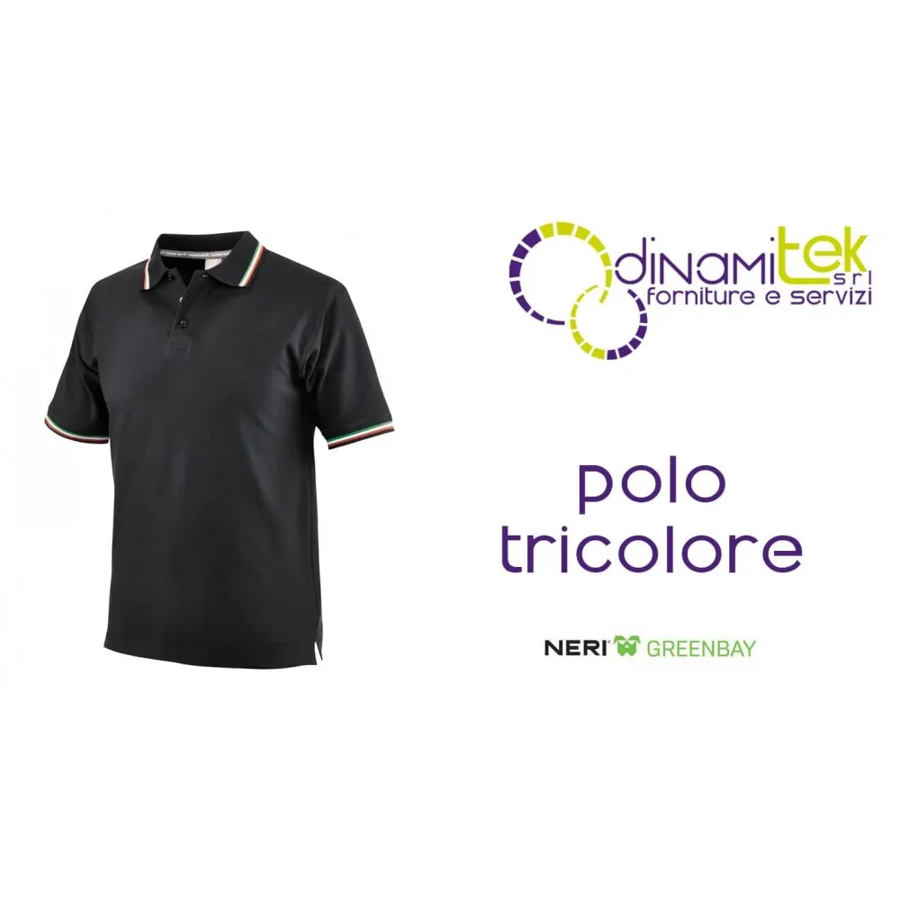 POLO TRICOLORE NOIR 471033 100% COTON PIQUé NOIR Dinamitek 1