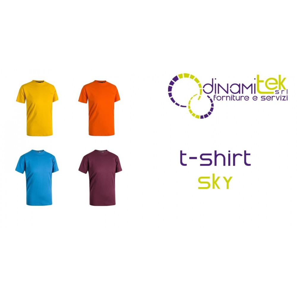 HIMMELBLAUES T-SHIRT, 100 % NORMALE PASSFORM, ÖKO-TEX-BAUMWOLLE E0400 SOTTOZERO Dinamitek 1