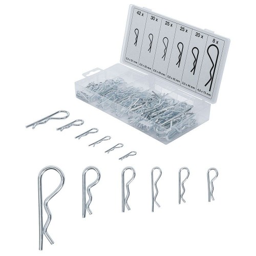 BGS technic BGS8043 ASSORTIMENTO 150 PEZZI COPPIGLIE DI SICUREZZA “R-CLIP” Dinamitek 2