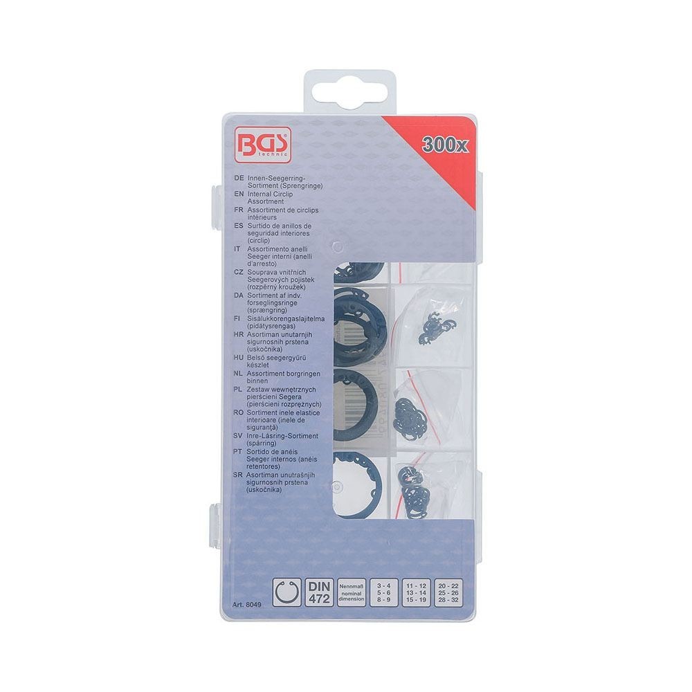 BGS technic BGS8049 KIT 300 PEZZI SEEGER PER INTERNI 3-32MM Dinamitek 3