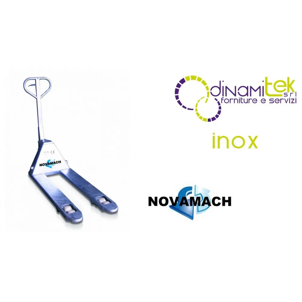 NL1-80-TRANSPALETTES, MANUEL COURT EN ACIER INOXYDABLE CAPACITé DE 2500 KG NOVAMACH Dinamitek 1