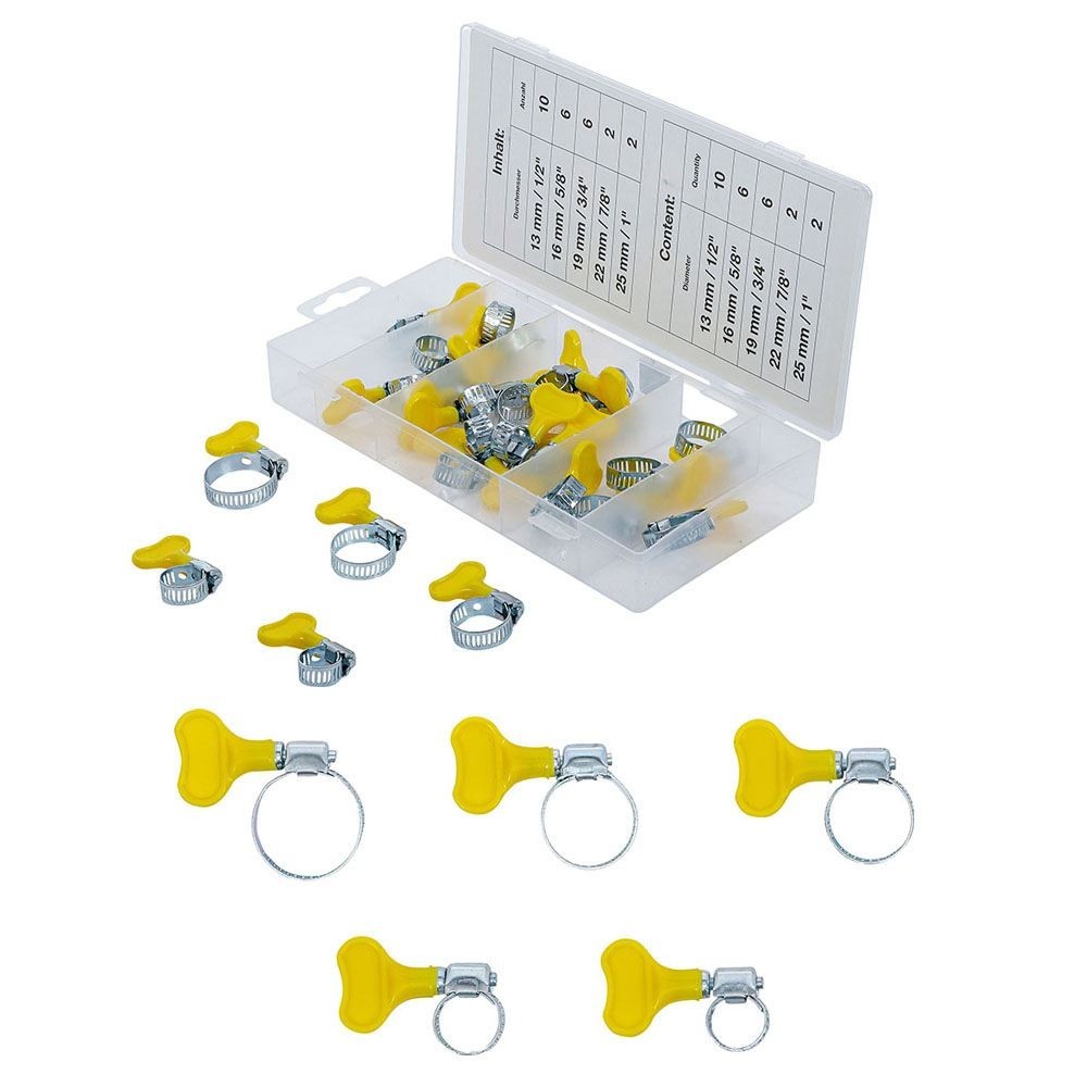 BGS technic BGS80859 ASSORTIMENTO 26 PEZZI FASCETTE STRINGITUBO CON VITE A FARFALLA Dinamitek 2