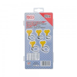 BGS technic BGS80859 ASSORTIMENTO 26 PEZZI FASCETTE STRINGITUBO CON VITE A FARFALLA Dinamitek 3