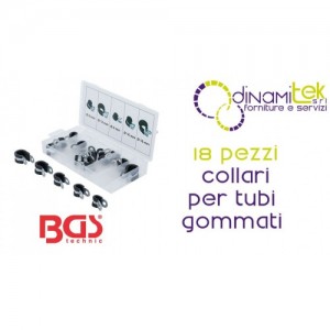 ASSORTIMENT DE 18 COLLIERS DE SERRAGE EN CAOUTCHOUC BGS14145 | ACIER GALVANISé | FERMEC Dinamitek 1