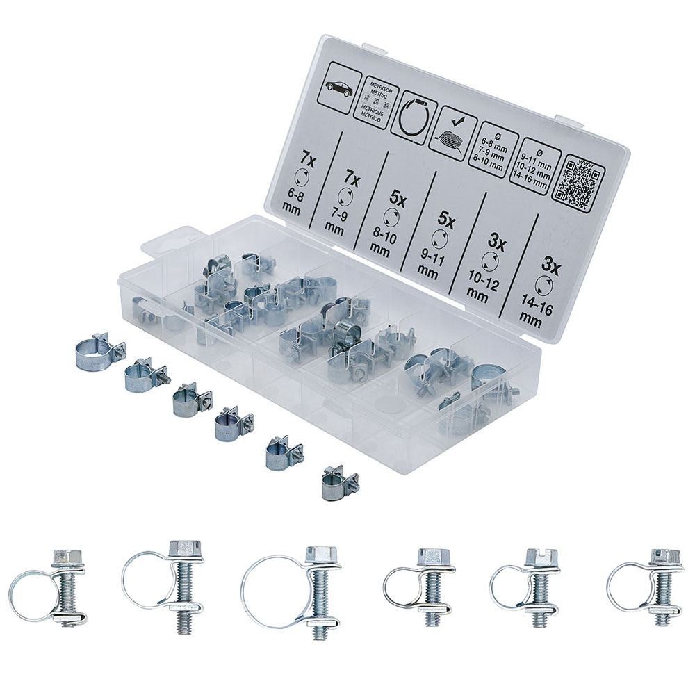 ASSORTMENT OF 30 BGS9476 PIPE CLAMPS | STEEL | FERMEC Dinamitek 2