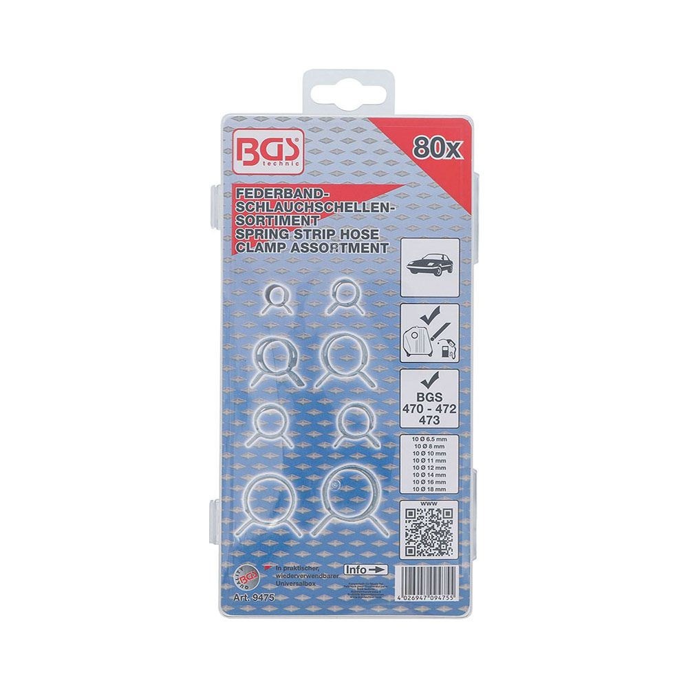 BGS technic BGS9475 ASSORTIMENTO 80 PEZZI FASCETTE A MOLLA PER TUBI Dinamitek 3
