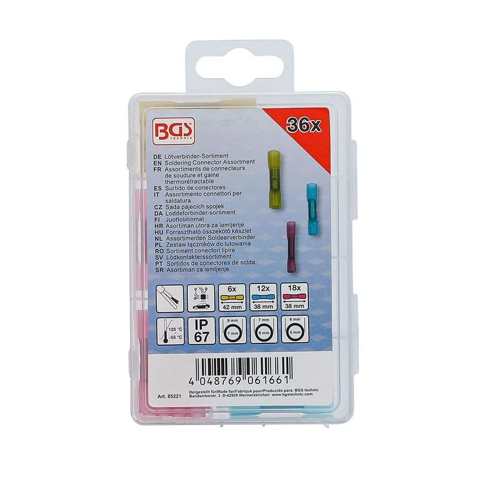 SORTIMENT MIT 36 BGS85221-STECKVERBINDERN | IP67-SCHRUMPFSCHLAUCH | FERMEC Dinamitek 4