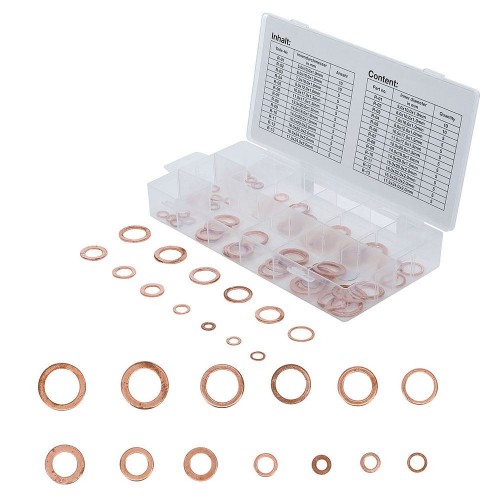 75-TEILIGES KUPFERSCHEIBEN-SORTIMENT BGS8132 | ÖLABLASSSCHRAUBEN | FERMEC Dinamitek 2