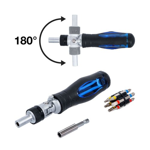BGS 70053 14-PIECE REVERSIBLE RATCHET SCREWDRIVER BGS TECHNIC - DINAMITEK Dinamitek 4