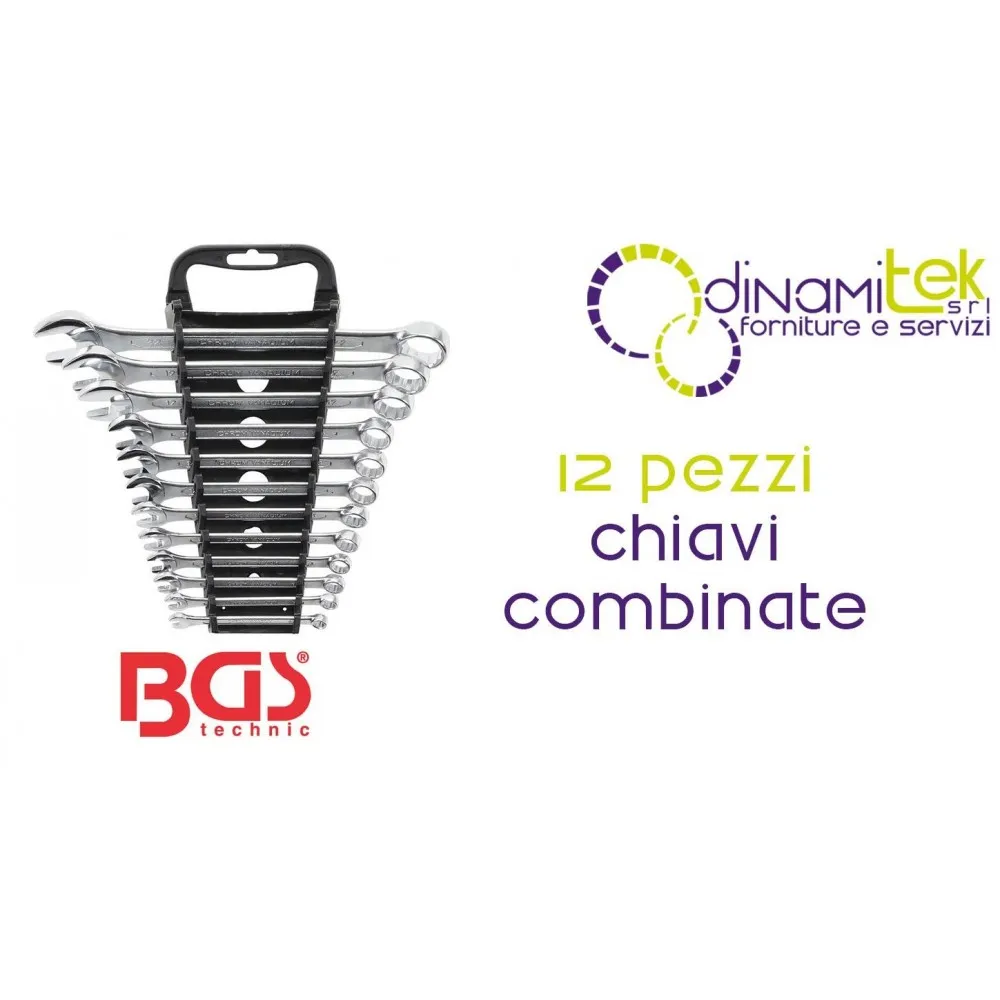 JUEGO DE 12 LLAVES COMBINADAS - 6-22 MM CROMADAS - BGS1211 BGS TECHNIC Dinamitek 1