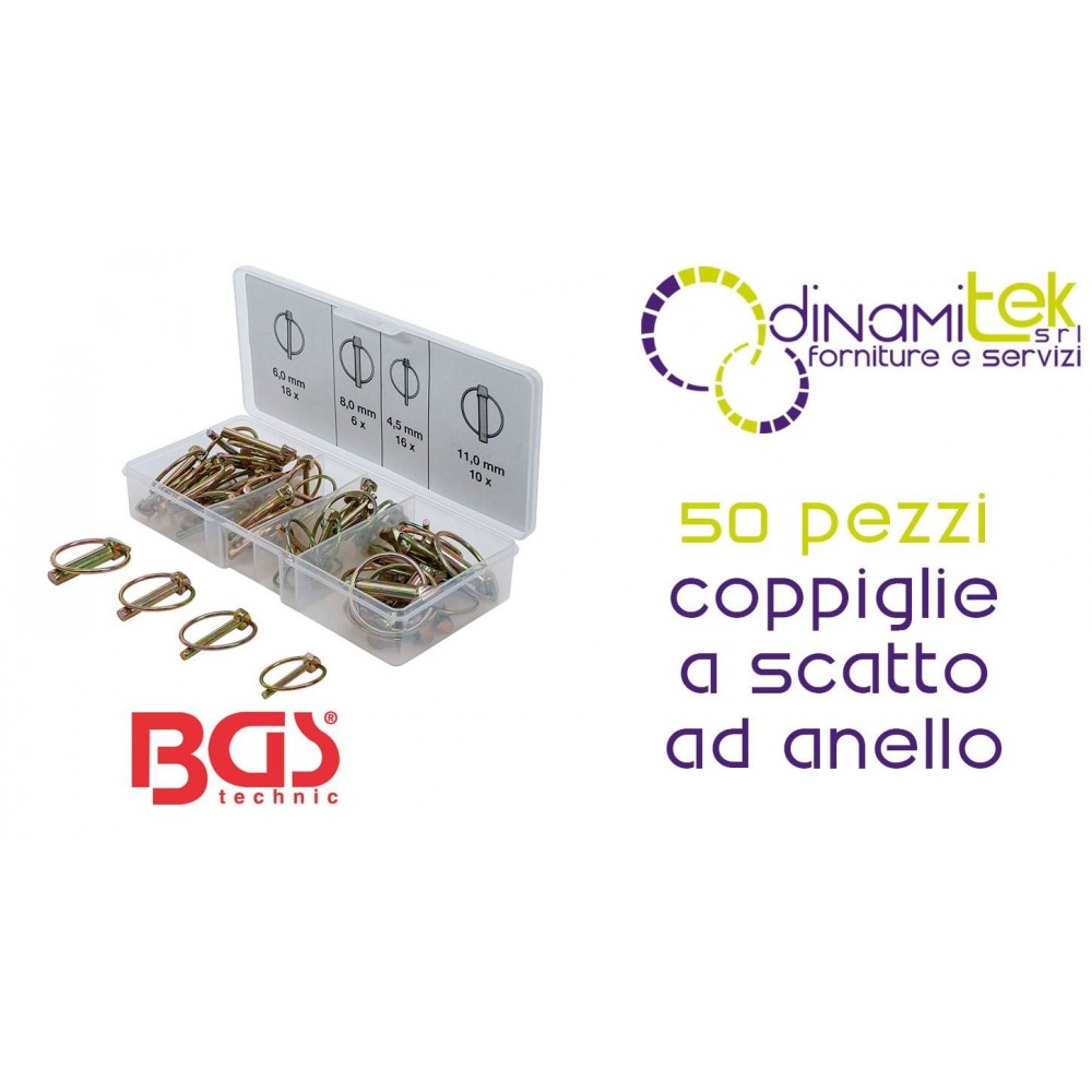 SORTIMENT MIT 50 AUFSTECKBAREN SPLINTEN BGS8087 | VERZINKT | FERMEC Dinamitek 1