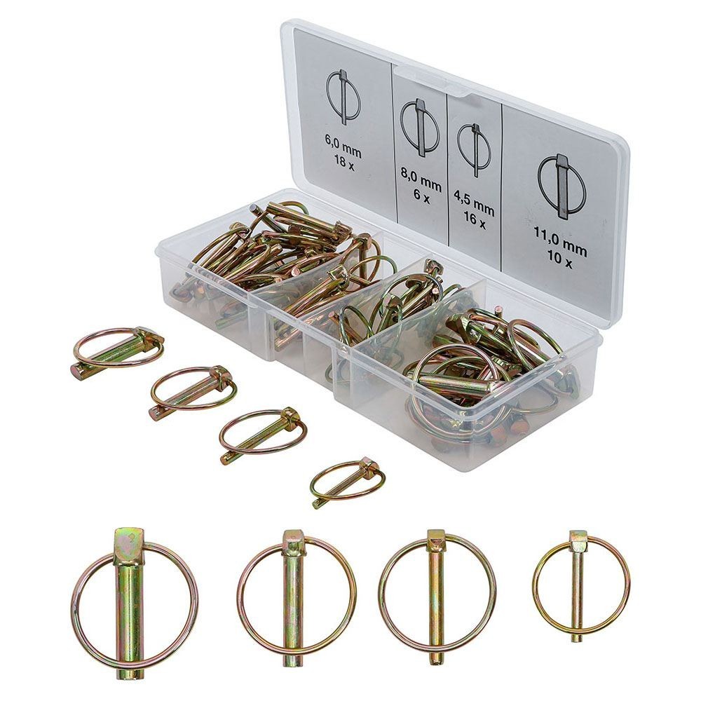 ASSORTMENT OF 50 SNAP-ON COTTER PINS BGS8087 | GALVANIZED | FERMEC Dinamitek 2