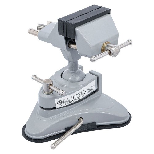 BGS technic BGS71017 MORSA DA BANCO DA TAVOLO GIREVOLE GANASCE 70 MM Dinamitek 4 CON BASE DI ASPIRAZIONE A VENTOSA