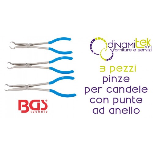 JEU DE 3 PINCES à BOUGIES AVEC EMBOUTS ANNULAIRES 280MM | BGS70970 BGS TECHNIC Dinamitek 1