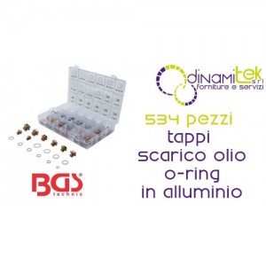 KIT DE TAPóN DE DRENAJE DE ACEITE Y JUNTA TóRICA DE ALUMINIO BGS (534 PIEZAS) | FERMEC Dinamitek 1