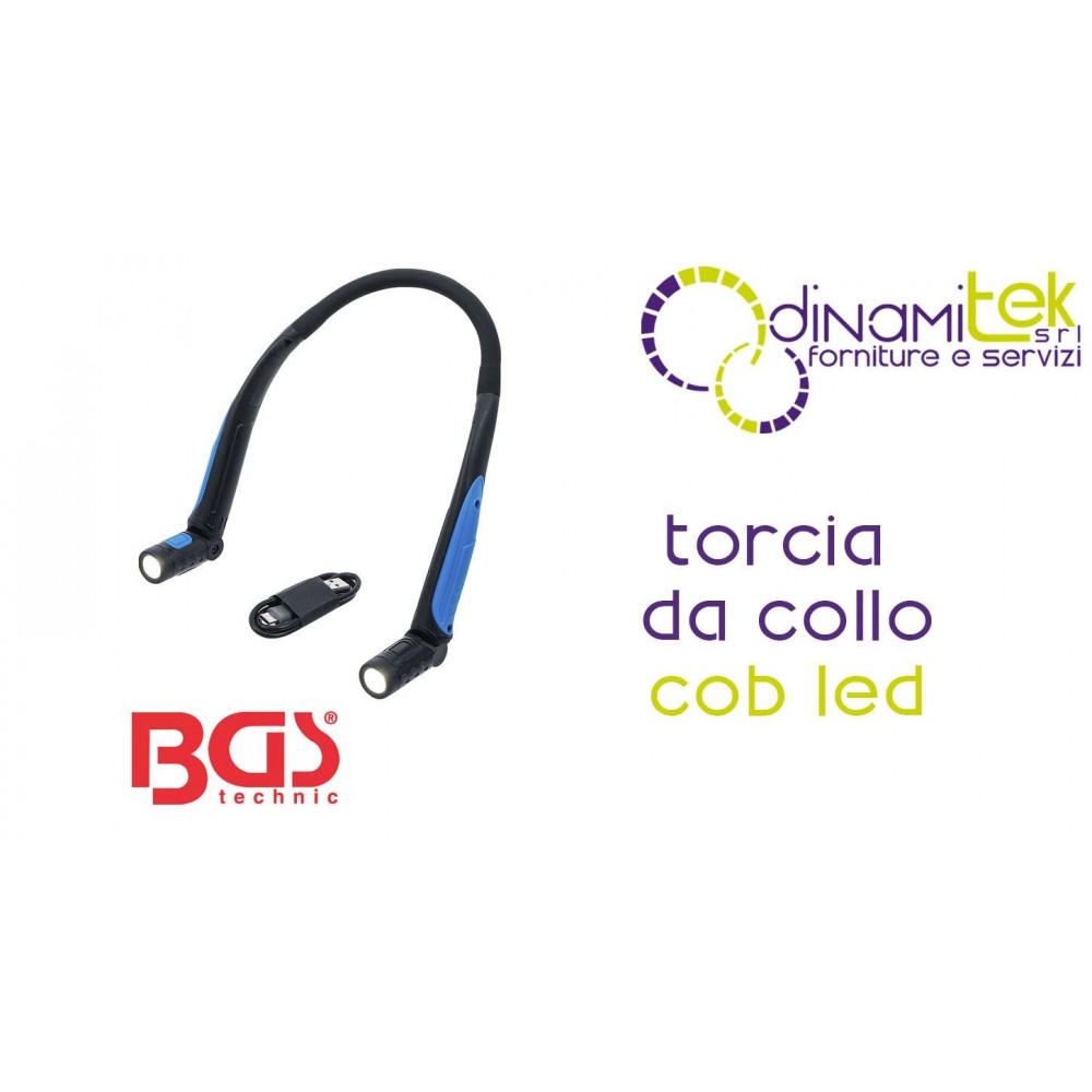 LAMPE TORCHE LED COB POUR LE COU | LAMPE MAINS LIBRES - DYNAMITEK BGS85353 BGS TECHNIC Dinamitek 1