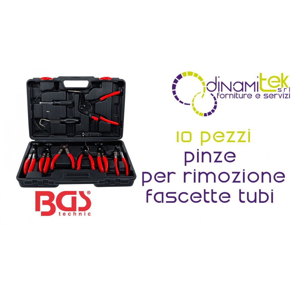 BGS technic BGS421 SET 10 PEZZI PINZE PER RIMOZIONE FASCETTE TUBI Dinamitek 1