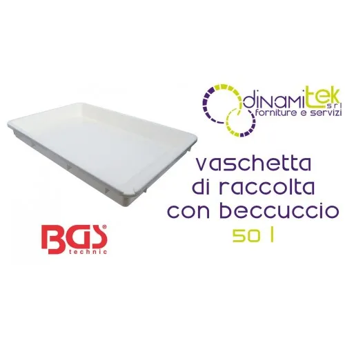 BANDEJA RECOLECTORA DE ACEITE DE 50 L CON PICO BLANCO BGS74261 BGS TECHNIC Dinamitek 1