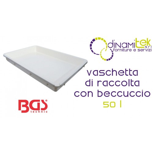 50L OIL COLLECTION TRAY WITH WHITE SPOUT BGS74261 BGS TECHNIC Dinamitek 1