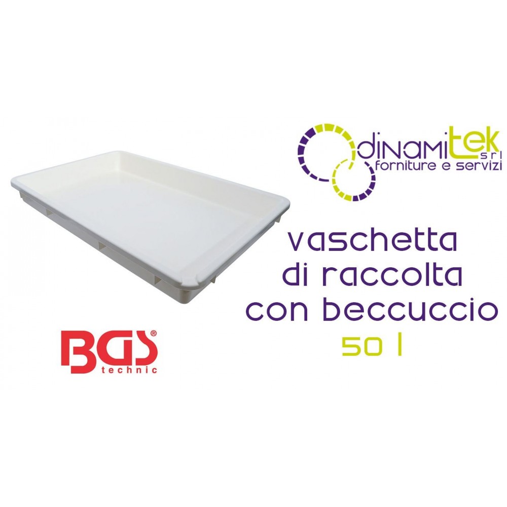 BAC DE RéCUPéRATION D'HUILE 50L AVEC BEC VERSEUR BLANC BGS74261 BGS TECHNIC Dinamitek 1