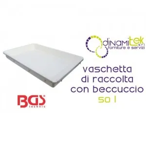 BGS technic BGS74261 VASCHETTA DI RACCOLTA CON BECCUCCIO BIANCA 50 L Dinamitek 1