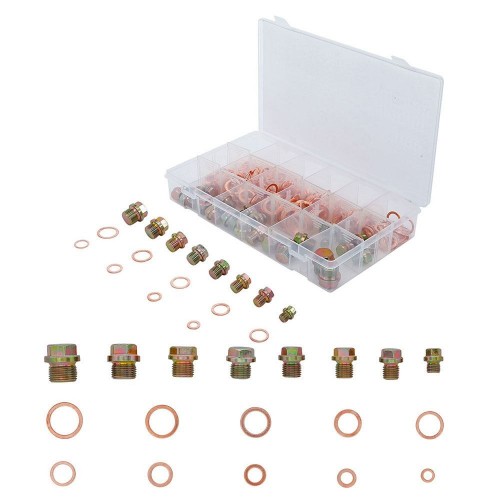 BGS technic BGS8118 ASSORTIMENTO 534 PEZZI VITI PER TAPPO DI SCARICO OLIO E O-RING Dinamitek 2