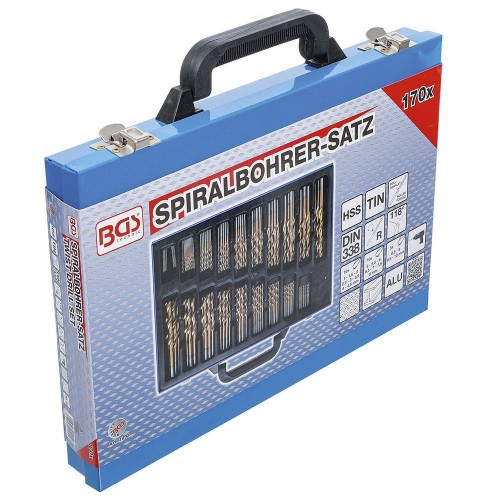 JUEGO DE 170 BROCAS HSS RECUBIERTAS DE TITANIO - 1-10 MM DIN 338 - BGS1994 BGS TECHNIC Dinamitek 8
