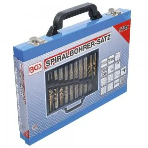 SATZ MIT 170 TITANBESCHICHTETEN HSS-BOHRERN - 1-10 MM DIN 338 - BGS1994 BGS TECHNIC Dinamitek 8