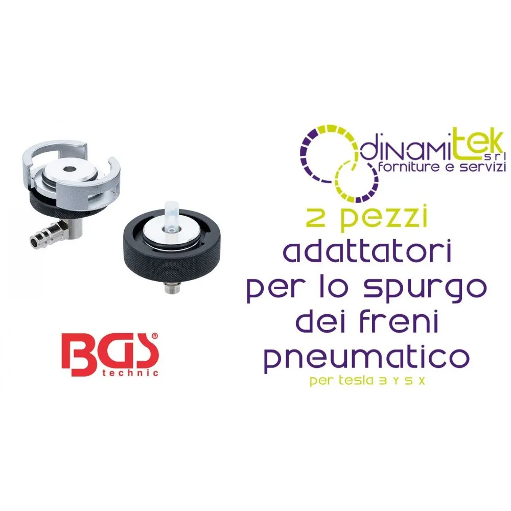 BGS technic BGS66517 SET 2 PEZZI DI ADATTATORI PER LO SPURGO DEI FRENI PNEUMATICO PER TESLA 3 Y S X Dinamitek 1