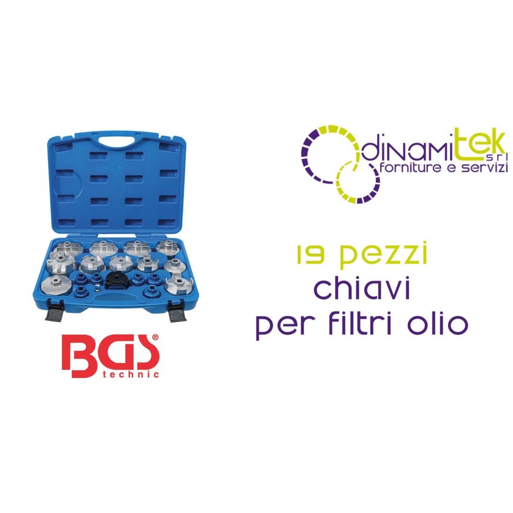 19-PIECE OIL FILTER WRENCH SET FOR MULTI-BRAND CARS BGS6786 BGS TECHNIC Dinamitek 1