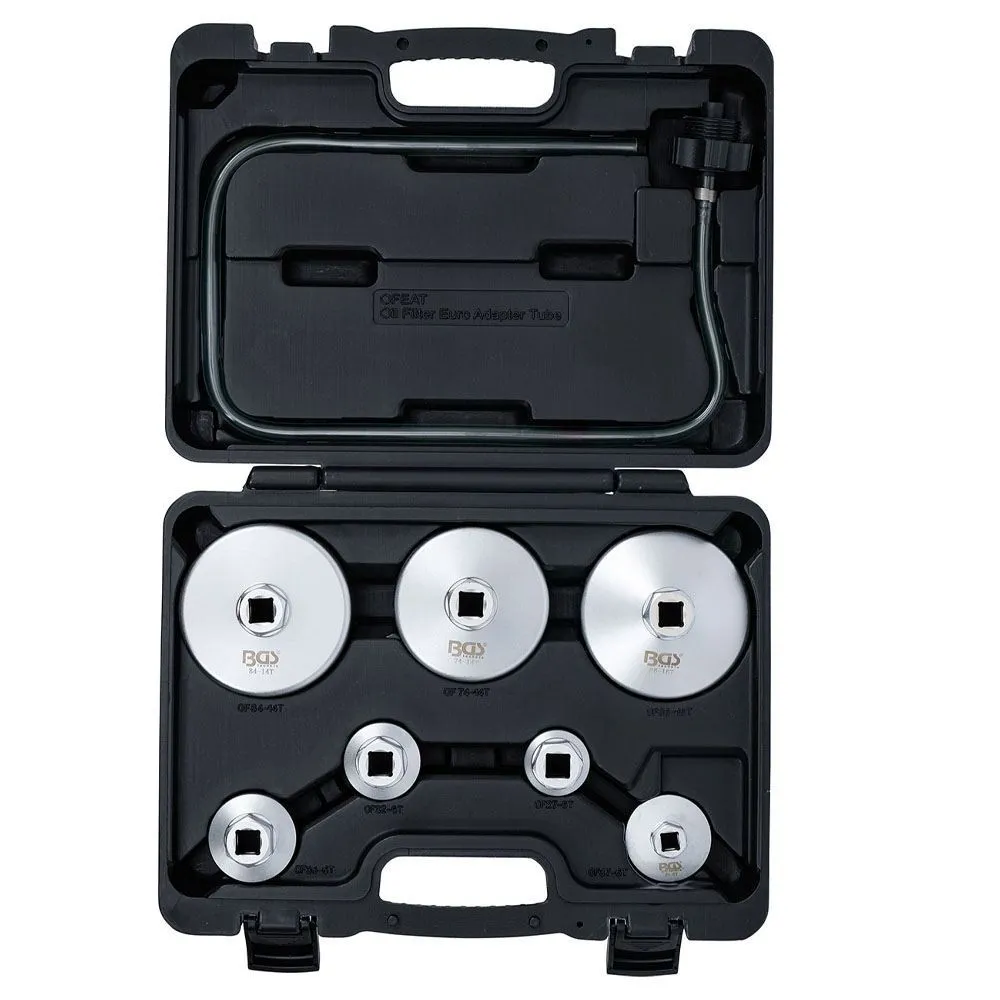 BGS technic BGS72054 SET 8 PEZZI CHIAVI A TAZZA PER FILTRI OLIO CON TUBO DI SCARICO Dinamitek 2