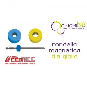 MAG8 MAGNETIC WASHER, DIAMETER 8 MM, YELLOW | FERMEC TOOL MAGNETIZER - DYNAMITEK Dinamitek 1