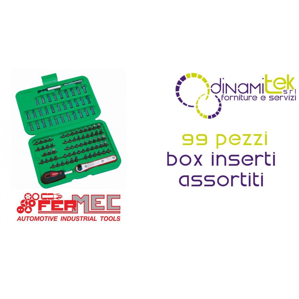 CAJA DE INSERTOS SURTIDOS DE 99 PIEZAS | HERRAMIENTAS PROFESIONALES BIT-99 FERMEC Dinamitek 1