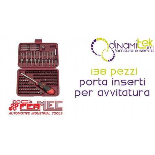 Fermec BIT-138 CASSETTA 138 PEZZI PORTA INSERTI PER AVVITATURA Dinamitek 1